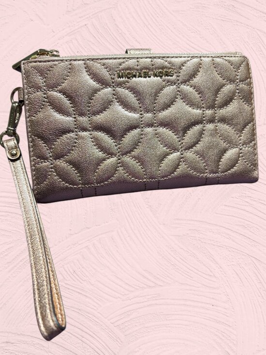 Michael Kors Handbags - MICHAEL KORS ROSE GOLD GLIMMER WALLET WRISTLET